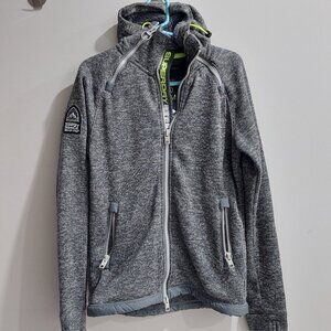 Superdry Storm Double Ziphood or Superdry men's Storm double zip hoodie in a gre